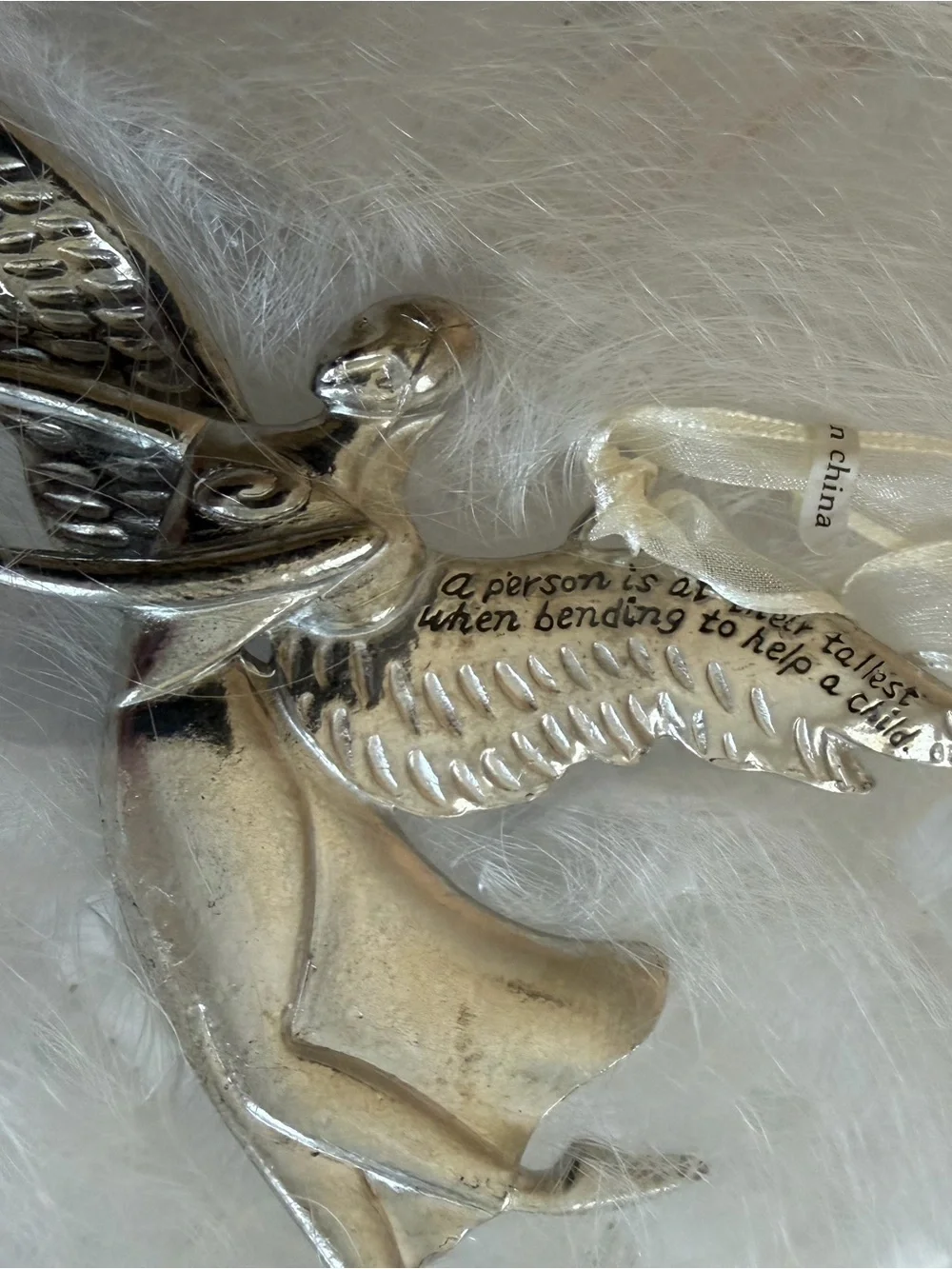 Silver Angel Ornament - Inspirational Wing Accent